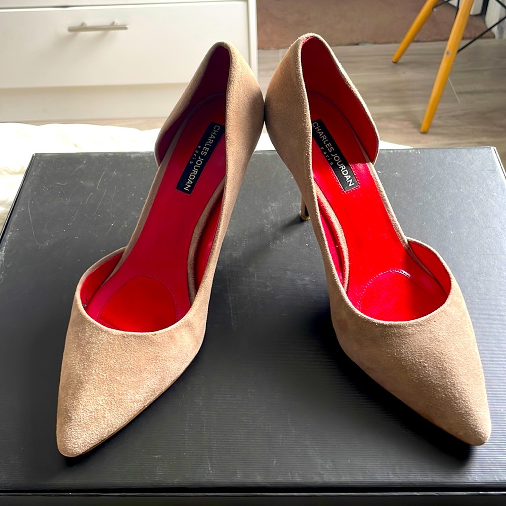 charles jourdan heels beige for women